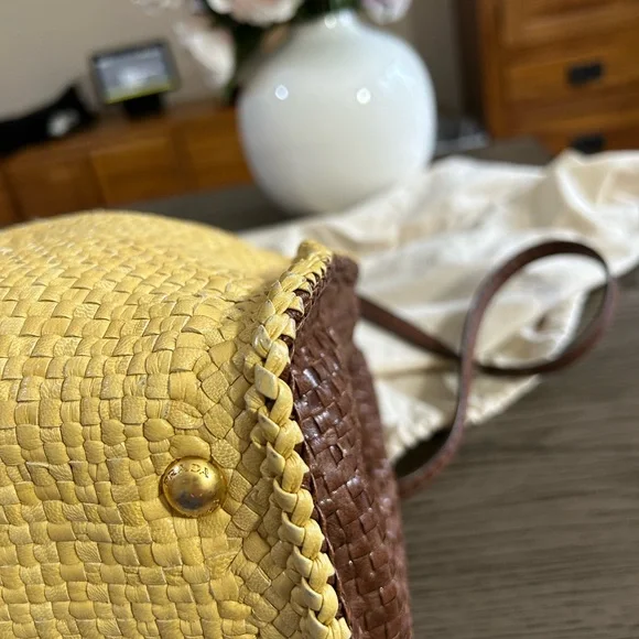 Prada Madras Woven and Leather Tote Bag - Picture 12 of 16